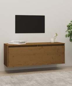 Zidni ormarić boja meda 100 x 30 x 35 cm od masivne borovine
