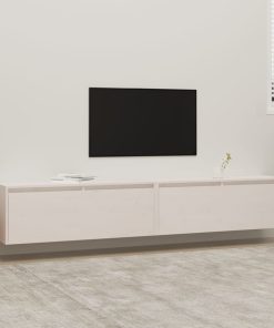 Zidni ormarići 2 kom bijeli 100 x 30 x 35 cm masivna borovina