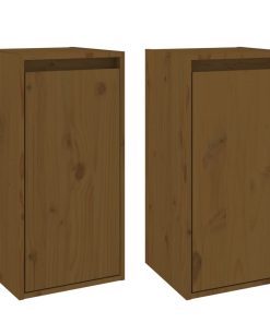 Zidni ormarići 2 kom boja meda 30x30x60 cm od masivne borovine