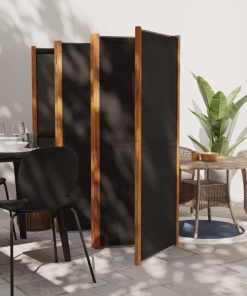 Sobna pregrada sa 6 panela crna 420 x 180 cm