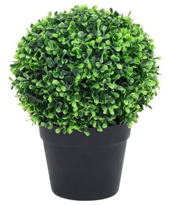 Umjetni šimširi s posudama 2 kom u obliku kugle zeleni 32 cm