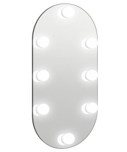 Ogledalo s LED svjetlima 60 x 30 cm stakleno ovalno