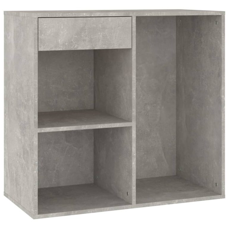 Kozmetična omarica betonsko siva 80x40x75 cm konstruiran les - Slika 3