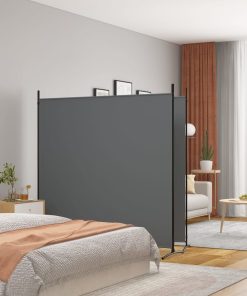 Sobna pregrada s 2 panela antracit 348 x 180 cm od tkanine
