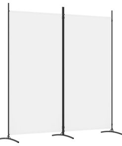Sobna pregrada s 2 panela bijela 175 x 180 cm od tkanine