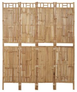 Sobna pregrada s 4 panela od bambusa 160 x 180 cm