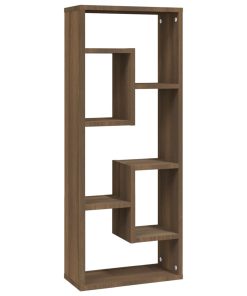 Zidna polica boja smeđeg hrasta 36x16x90 cm konstruirano drvo