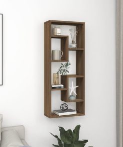 Zidna polica boja smeđeg hrasta 36x16x90 cm konstruirano drvo