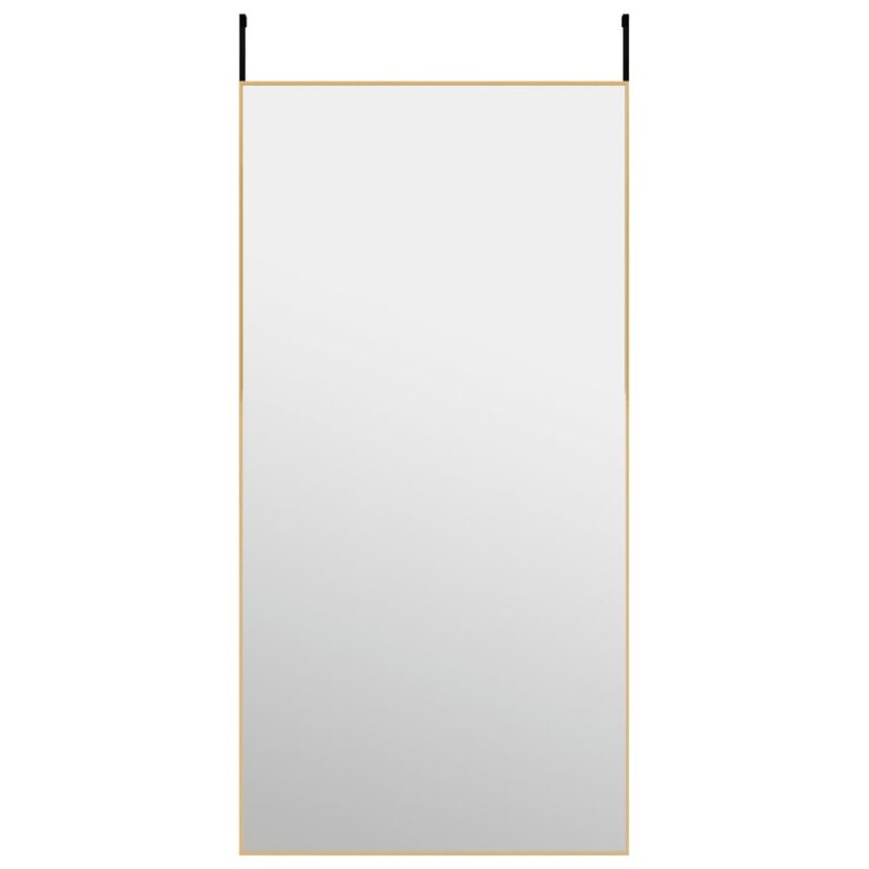 Ogledalo za vrata zlatno 50 x 100 cm od stakla i aluminija