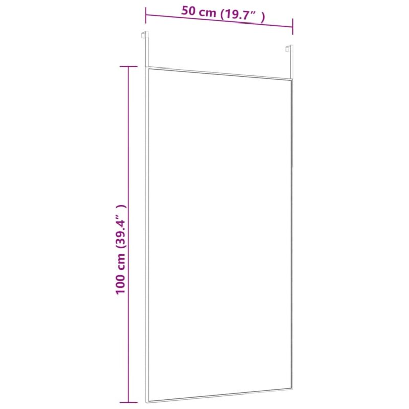 Ogledalo za vrata zlatno 50 x 100 cm od stakla i aluminija - Image 4