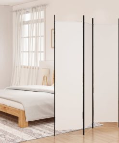 Sobna pregrada s 3 panela bijela 150 x 200 cm od tkanine