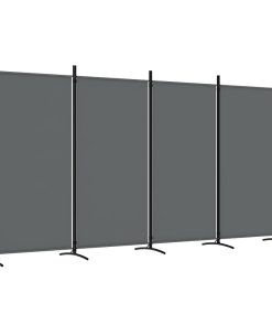 Sobna pregrada s 4 panela antracit 346 x 180 cm od tkanine