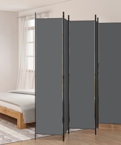 Sobna pregrada s 5 panela antracit 250 x 220 cm od tkanine