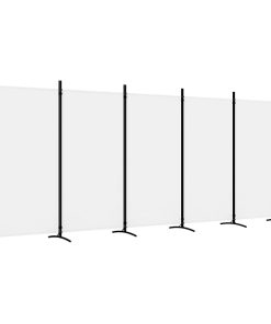 Sobna pregrada s 5 panela bijela 433x180 cm od tkanine