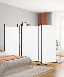 Sobna pregrada s 5 panela bijela 433x180 cm od tkanine