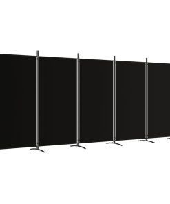 Sobna pregrada s 5 panela crna 433x180 cm od tkanine