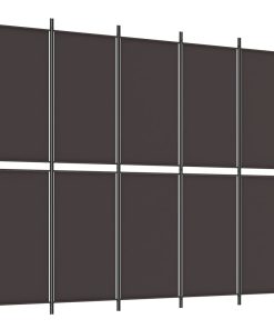 Sobna pregrada s 5 panela smeđa 250 x 200 cm od tkanine