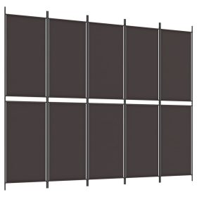 Sobna pregrada s 5 panela smeđa 250 x 200 cm od tkanine