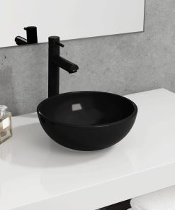 Umivaonik od kaljenog stakla 30 x 12 cm crni