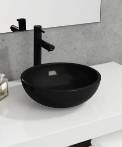 Umivaonik od kaljenog stakla 35 x 12 cm crni