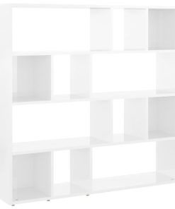 Ormarić za knjige / sobna pregrada sjajni bijeli 105x24x102 cm