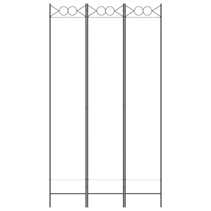 Sobna pregrada s 3 panela bijela 120x220 cm od tkanine - Slika 3