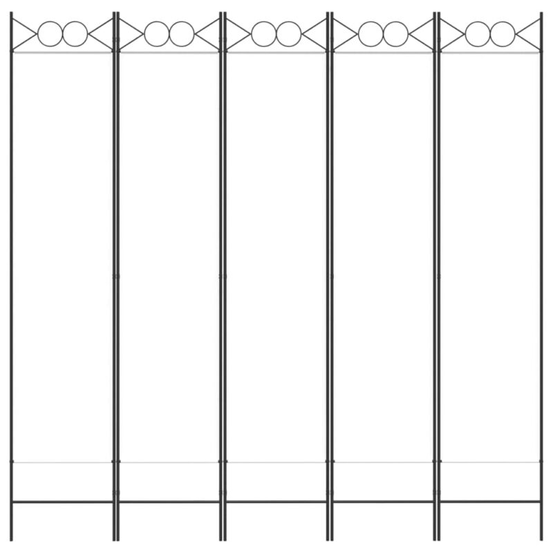 Sobna pregrada s 5 panela bijela 200 x 200 cm od tkanine - Slika 3