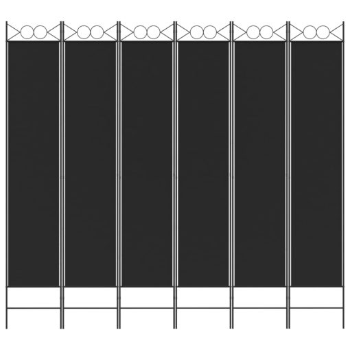 Sobna pregrada s 6 panela crna 240x220 cm od tkanine - Slika 3