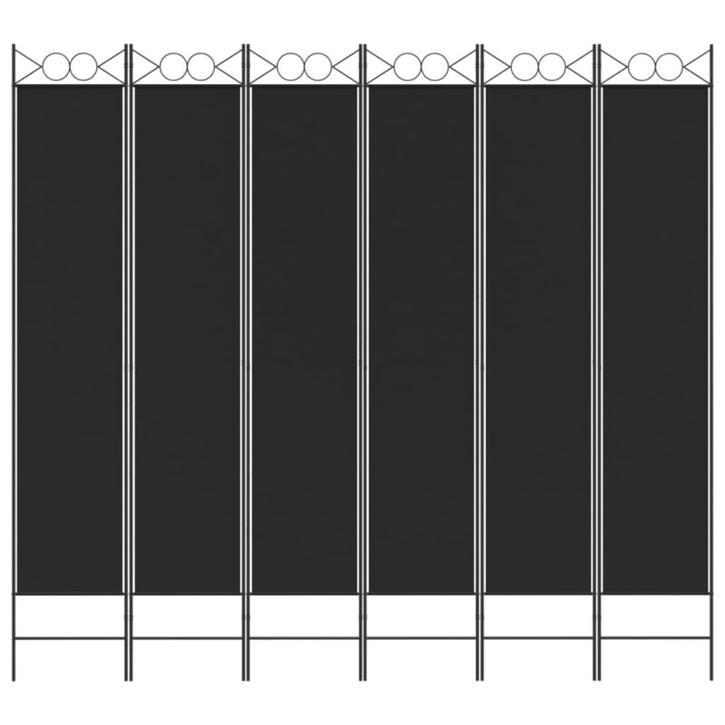 Sobna pregrada s 6 panela crna 240x220 cm od tkanine - Slika 3