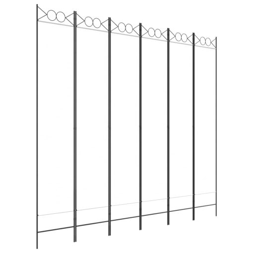 Sobna pregrada sa 6 panela bijela 240x220 cm od tkanine