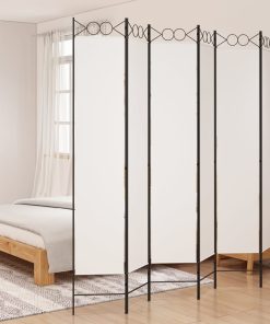 Sobna pregrada sa 6 panela bijela 240x220 cm od tkanine