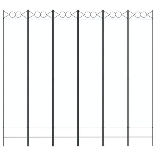 Sobna pregrada sa 6 panela bijela 240x220 cm od tkanine - Slika 3
