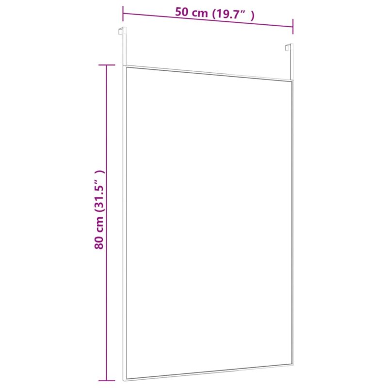 Ogledalo za vrata zlatno 50x80 cm od stakla i aluminija - Image 4