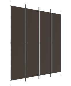 Sobna pregrada s 4 panela smeđa 200 x 220 cm od tkanine