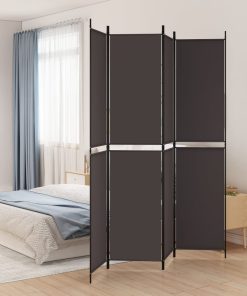 Sobna pregrada s 4 panela smeđa 200 x 220 cm od tkanine