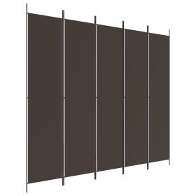 Sobna pregrada s 5 panela smeđa 250x220 cm od tkanine