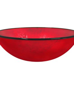 Umivaonik od kaljenog stakla 42 x 14 cm Crvena