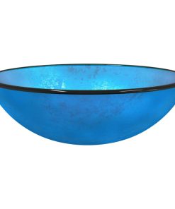 Umivaonik od kaljenog stakla 42 x 14 cm plavi