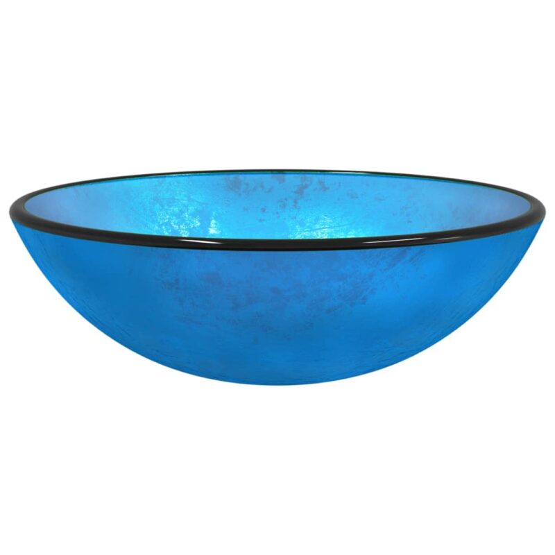 Umivaonik od kaljenog stakla 42 x 14 cm plavi