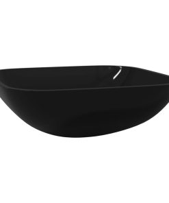 Umivaonik stakleni 42x42x14 cm crni