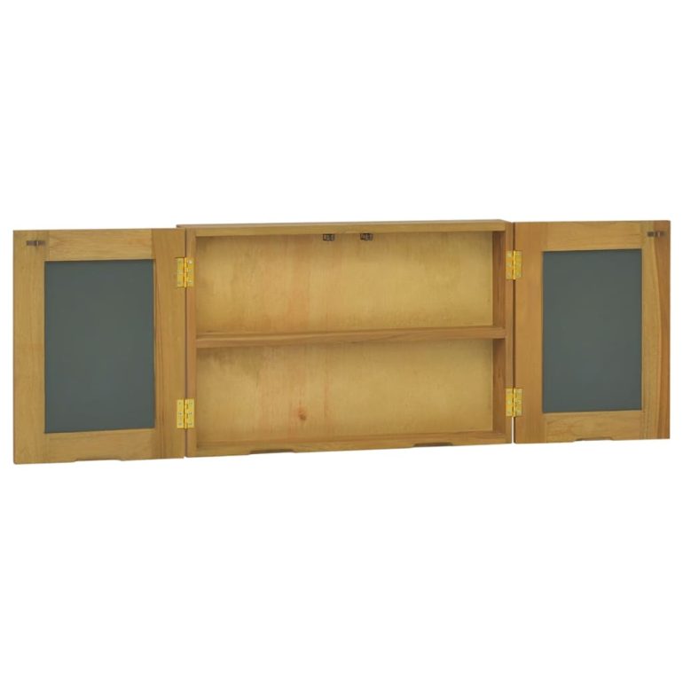 Omarica z ogledalom 60x10x40 cm trdna tikovina - Slika 3