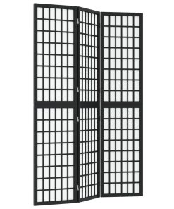 Sklopiva sobna pregrada 3 panela japanski stil 120x170 cm crna