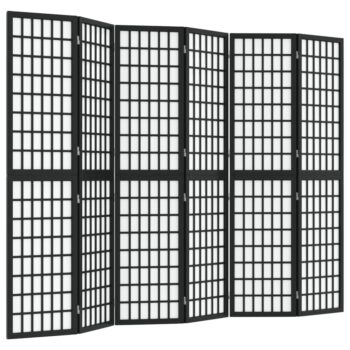 Sklopiva sobna pregrada 6 panela japanski stil 240x170 cm crna