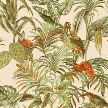 DUTCH WALLCOVERINGS zidna tapeta Bird-of-Paradise zelena