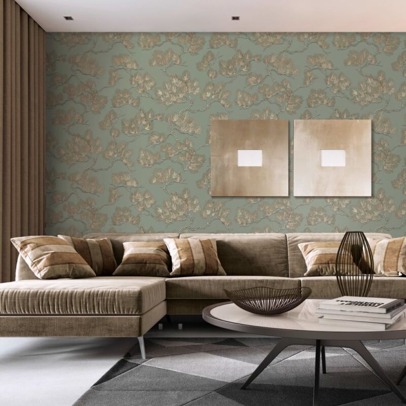 DUTCH WALLCOVERINGS zidna tapeta s uzorkom bora zelena