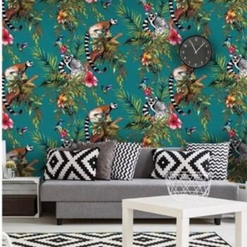 DUTCH WALLCOVERINGS zidna tapeta s uzorkom lemura zelena 12402