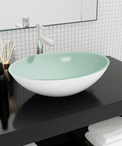Umivaonik stakleni 50 x 37 x 14 cm bijeli