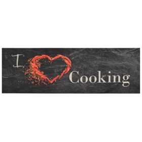 Kuhinjski tepih perivi s natpisom Cooking 60x180 cm baršunasti