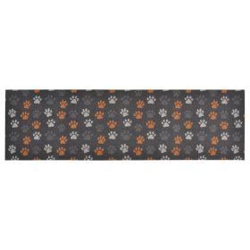 Kuhinjski tepih perivi s uzorkom šapa 60 x 180 cm baršunasti