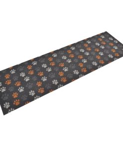 Kuhinjski tepih perivi s uzorkom šapa 60 x 180 cm baršunasti